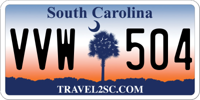 SC license plate VVW504