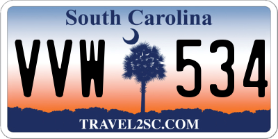 SC license plate VVW534