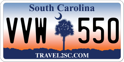 SC license plate VVW550