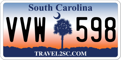 SC license plate VVW598