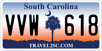 SC license plate VVW618