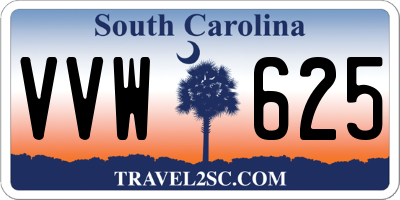 SC license plate VVW625
