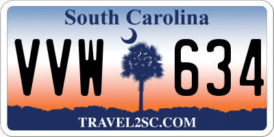 SC license plate VVW634