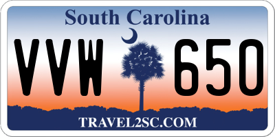 SC license plate VVW650