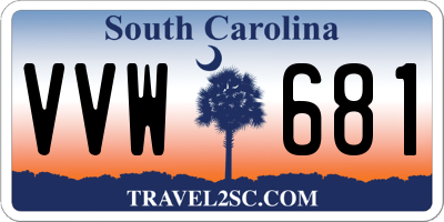 SC license plate VVW681
