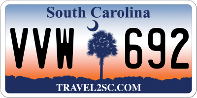 SC license plate VVW692