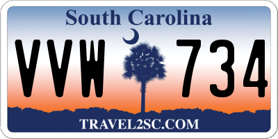 SC license plate VVW734