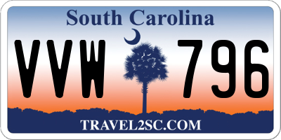 SC license plate VVW796