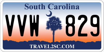 SC license plate VVW829