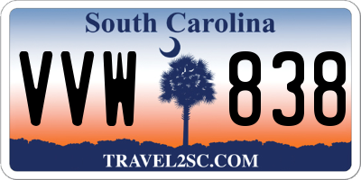 SC license plate VVW838