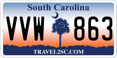 SC license plate VVW863