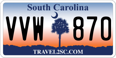 SC license plate VVW870