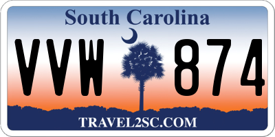 SC license plate VVW874