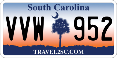 SC license plate VVW952