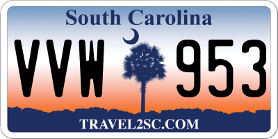 SC license plate VVW953
