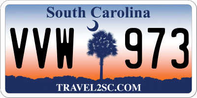 SC license plate VVW973