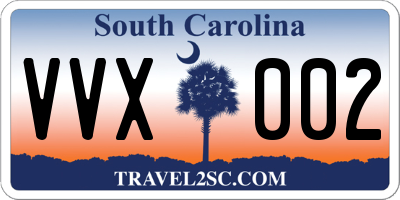 SC license plate VVX002