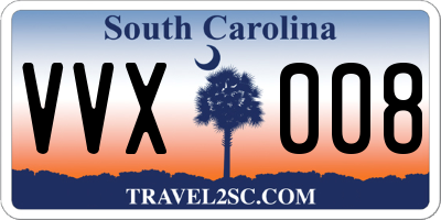 SC license plate VVX008