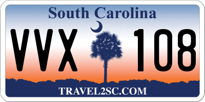 SC license plate VVX108
