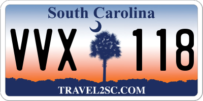 SC license plate VVX118