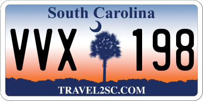 SC license plate VVX198