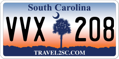 SC license plate VVX208