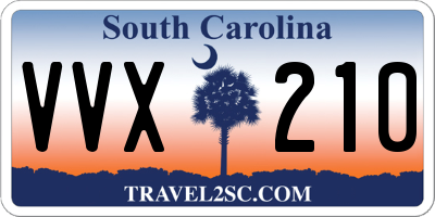 SC license plate VVX210