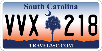 SC license plate VVX218