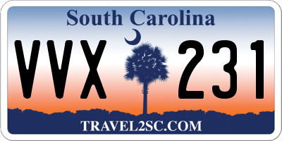 SC license plate VVX231