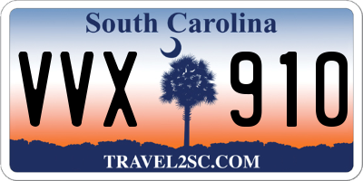 SC license plate VVX910