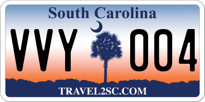 SC license plate VVY004