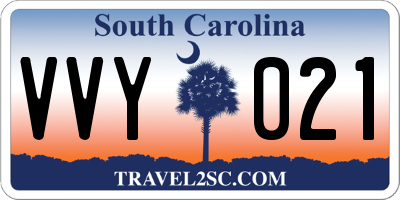 SC license plate VVY021