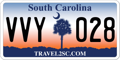 SC license plate VVY028