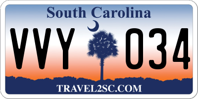 SC license plate VVY034