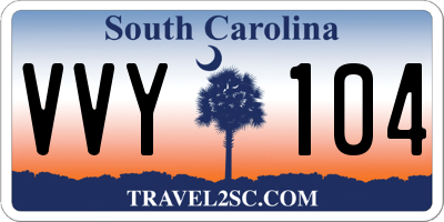 SC license plate VVY104