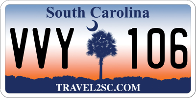 SC license plate VVY106