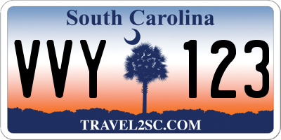 SC license plate VVY123