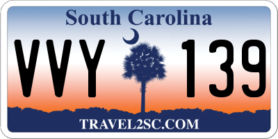 SC license plate VVY139