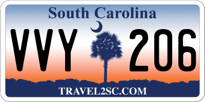 SC license plate VVY206