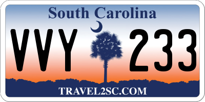 SC license plate VVY233