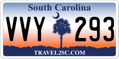SC license plate VVY293