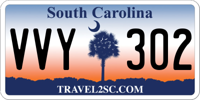 SC license plate VVY302