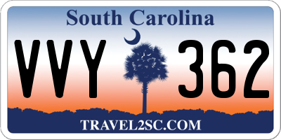 SC license plate VVY362