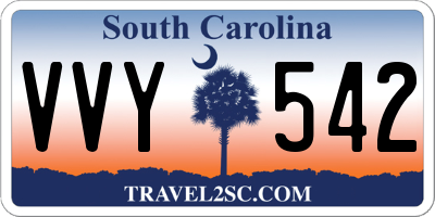 SC license plate VVY542