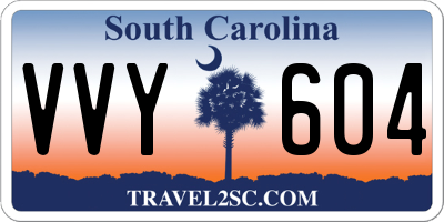 SC license plate VVY604