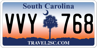 SC license plate VVY768