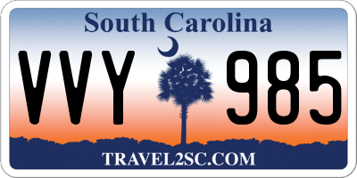 SC license plate VVY985