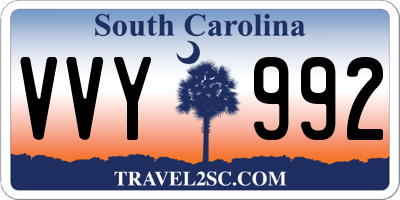 SC license plate VVY992