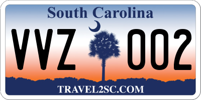 SC license plate VVZ002