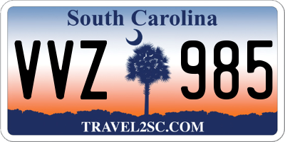 SC license plate VVZ985